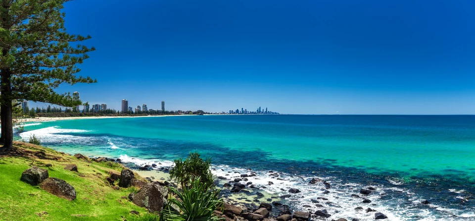 Beach and headland at Burleigh Heads