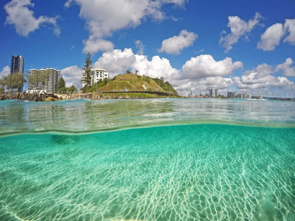 Coastal buildings and ocean at Coolangatta